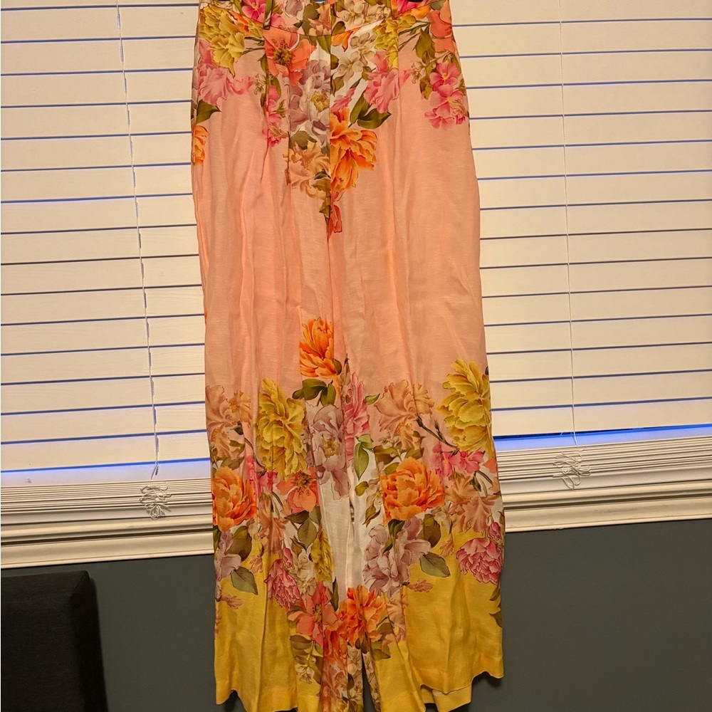 ANTONIO MELANI Floral trousers in Pink and Yellow